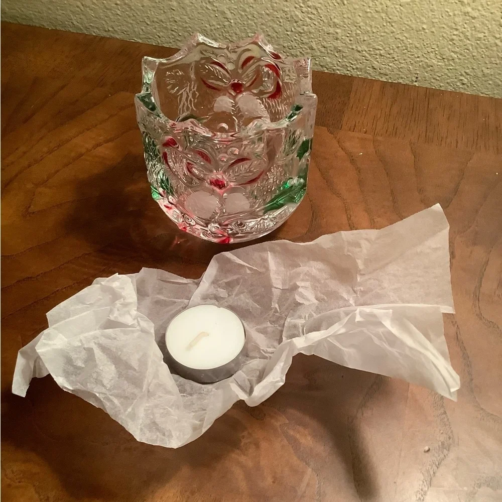 Celebrations by Mikasa Holiday Bells Crystal Votive Holder.